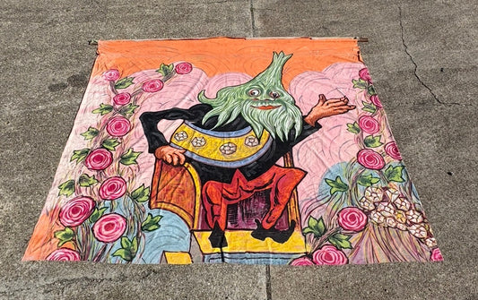 Rare 1941 Krewe of Athenians Nome King Hand-Painted Mardi Gras Tableau Backdrop