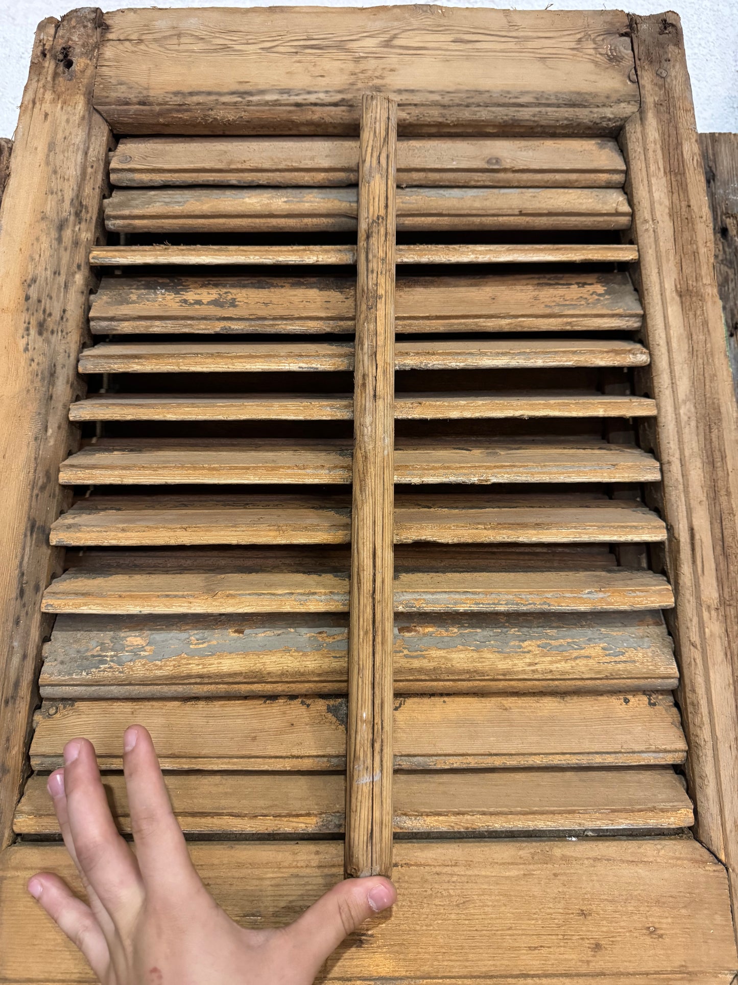 Antique Operable Louvered Wood Shutters