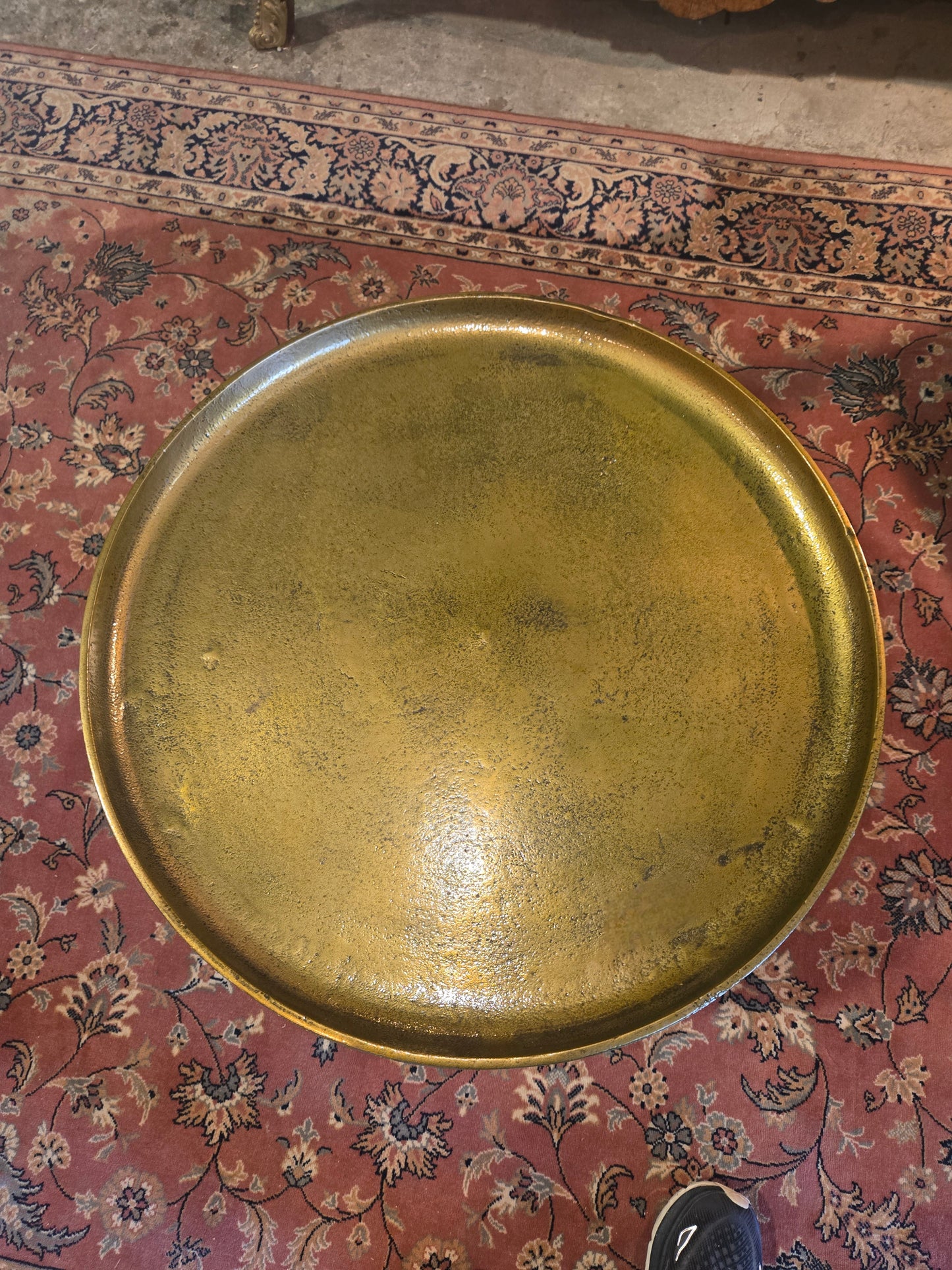 Small Round Brass Coffee Table