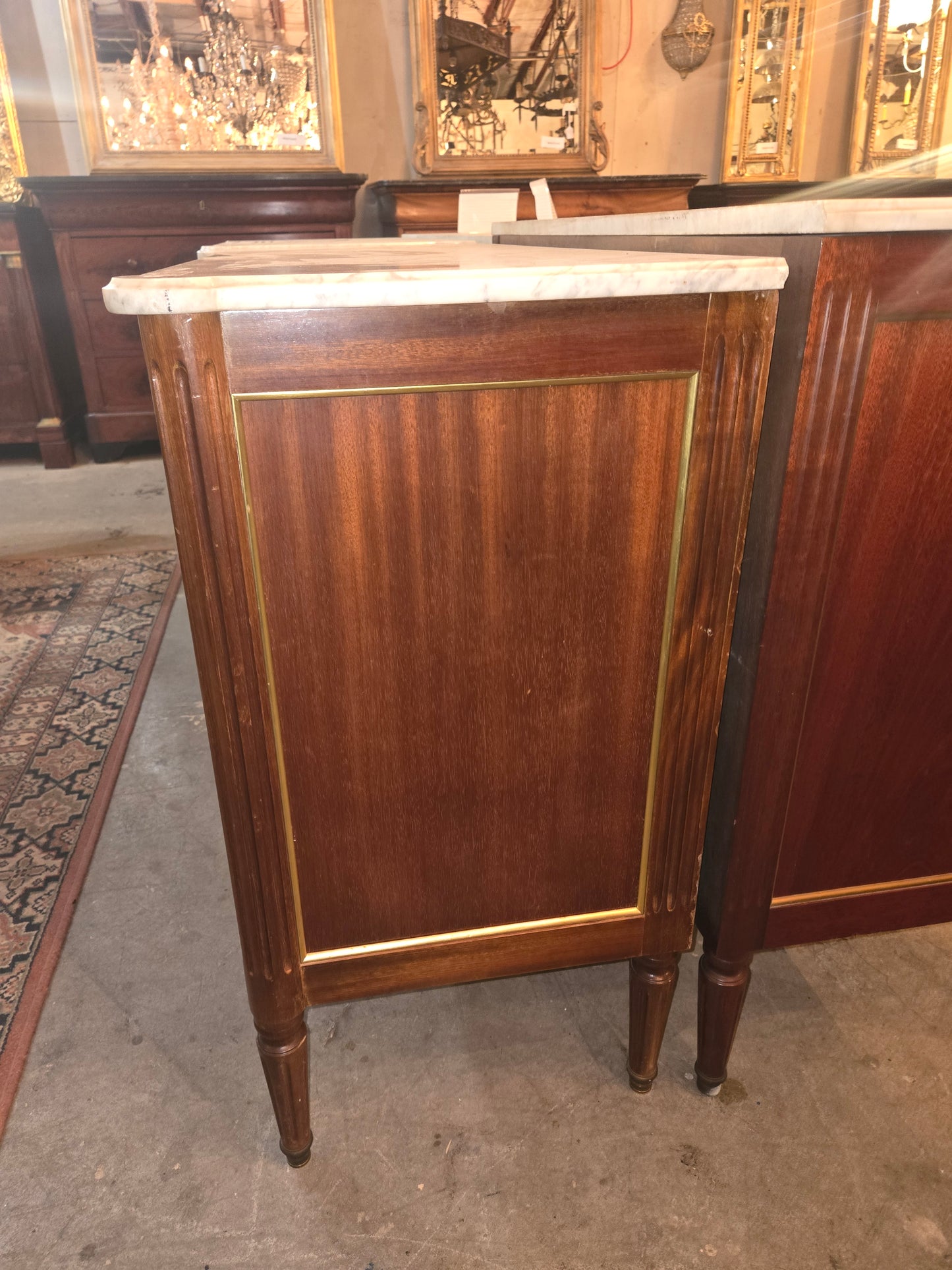 Mid Century L16th Commode with Marble