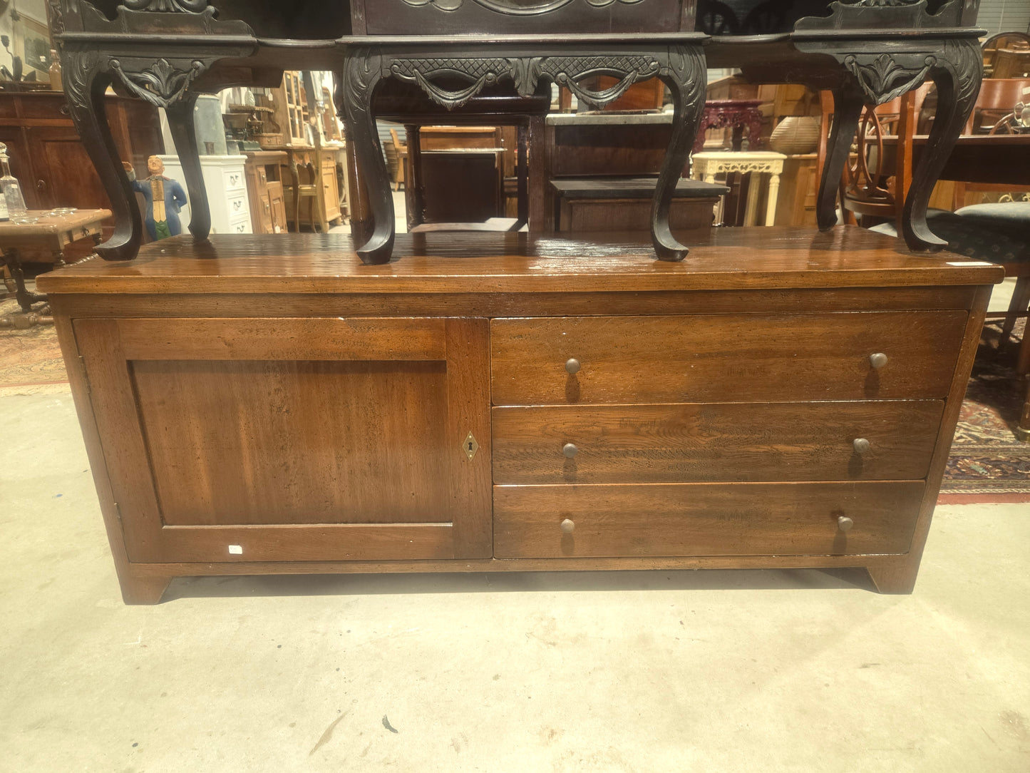 Mid Century English Oak Console Table