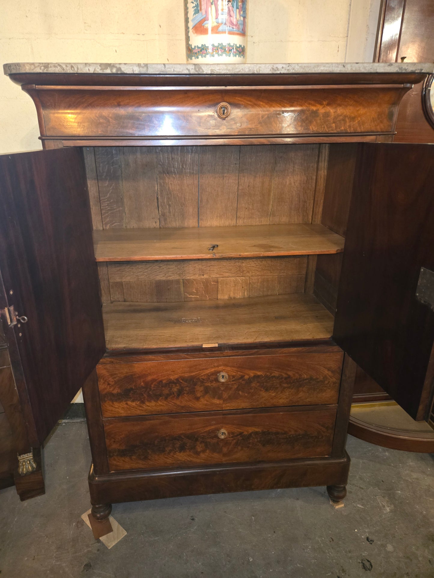 1860's French Louis Philippe tall dresser