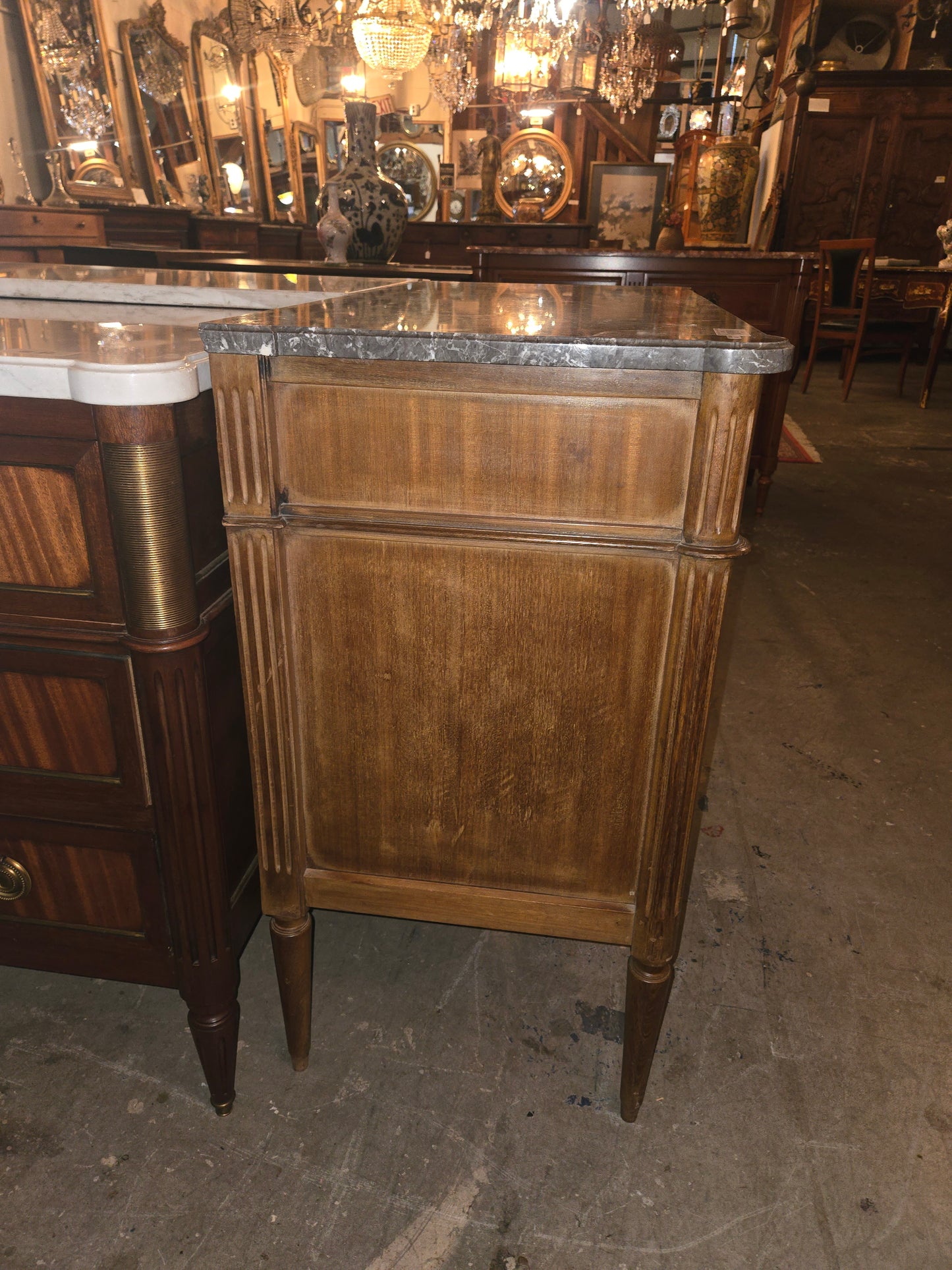 Mid Century L16th Commode with Marble