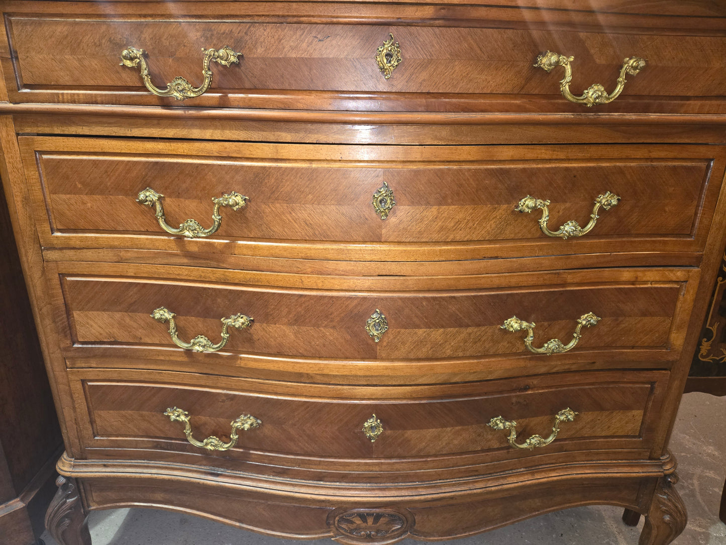 Louis 15th Oak Commode with Marble