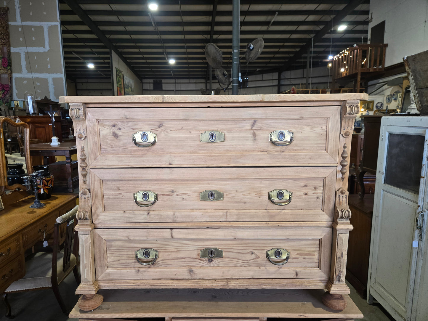 1880s German Pine Commode