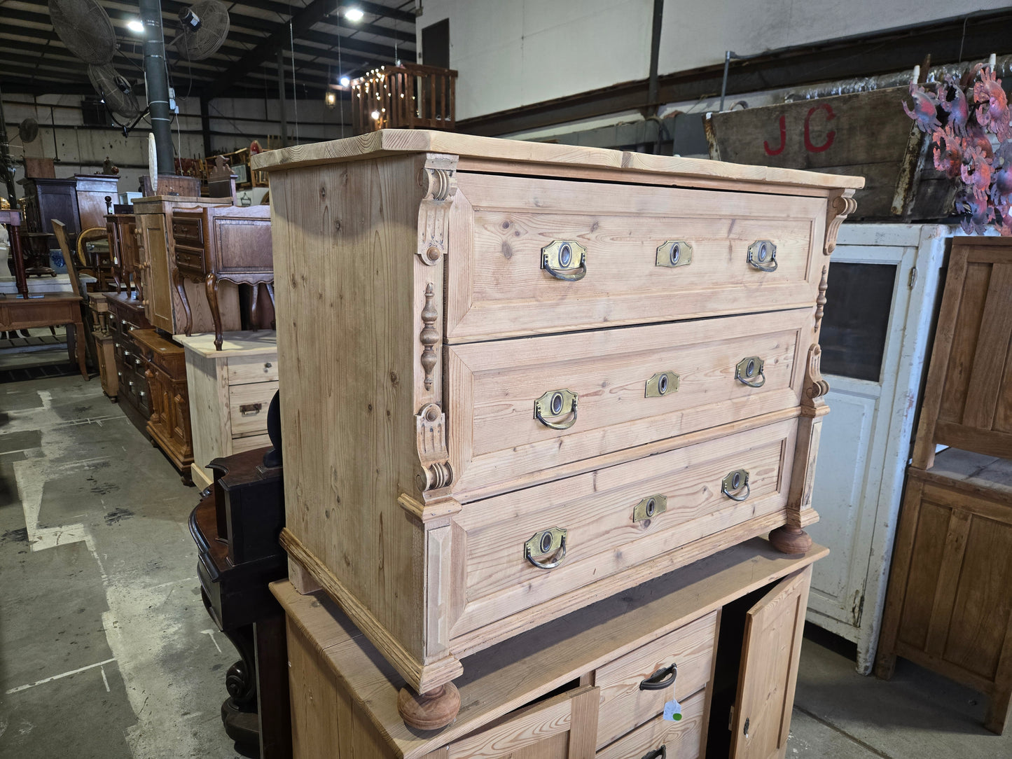 1880s German Pine Commode