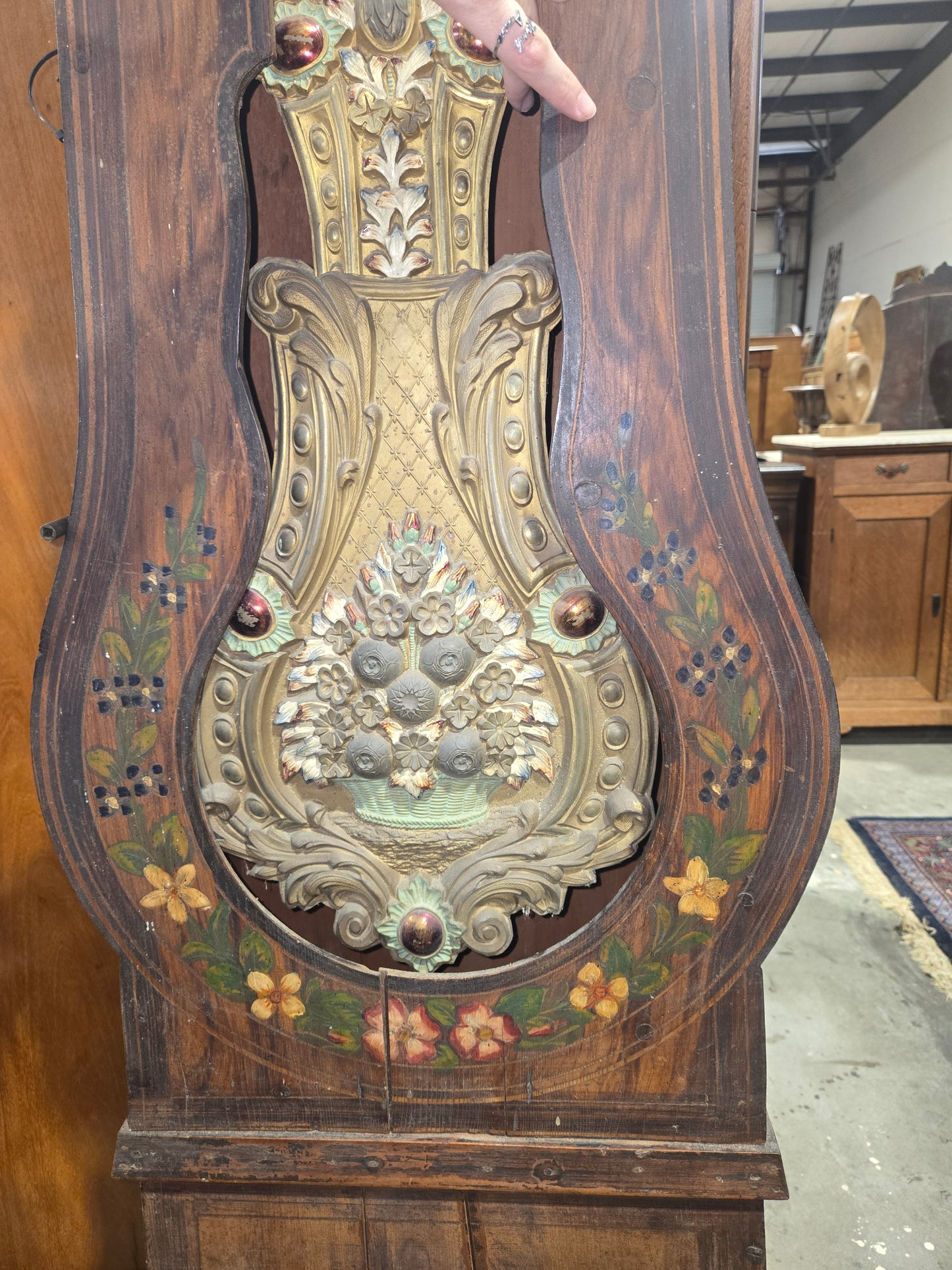 Dutch Painted Grandfather Clock