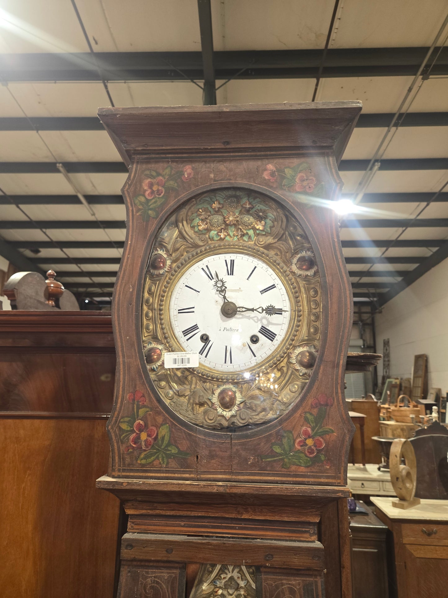 Dutch Painted Grandfather Clock
