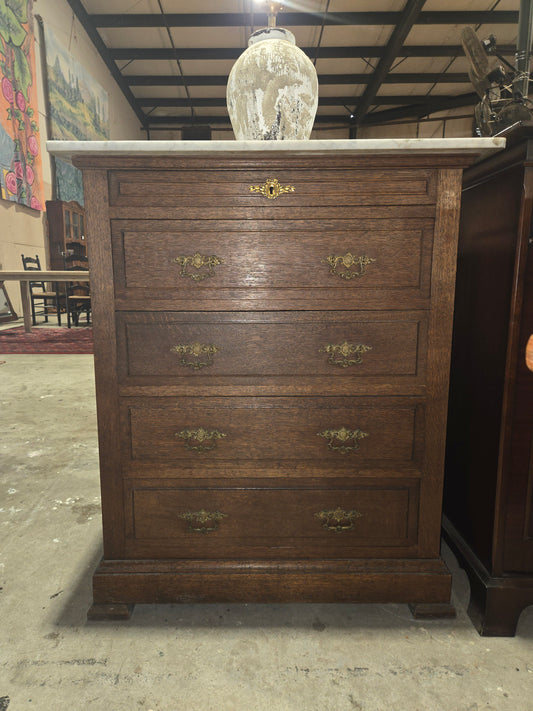 Oak Chest with Marble