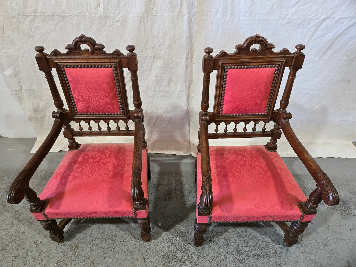 Pair of Late 1800s Baronial armchairs