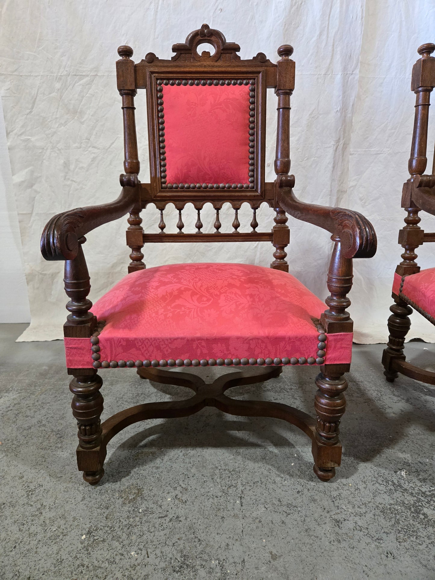 Pair of Late 1800s Baronial armchairs