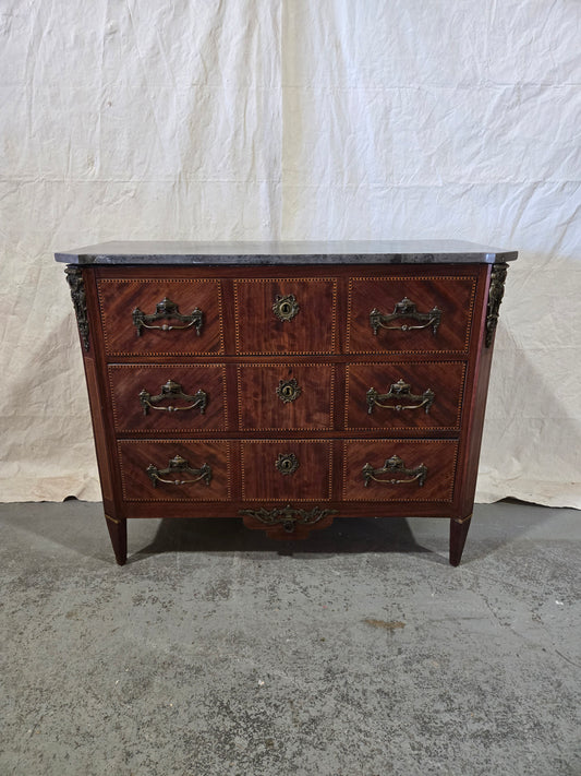 Early century LXVI commode with marble