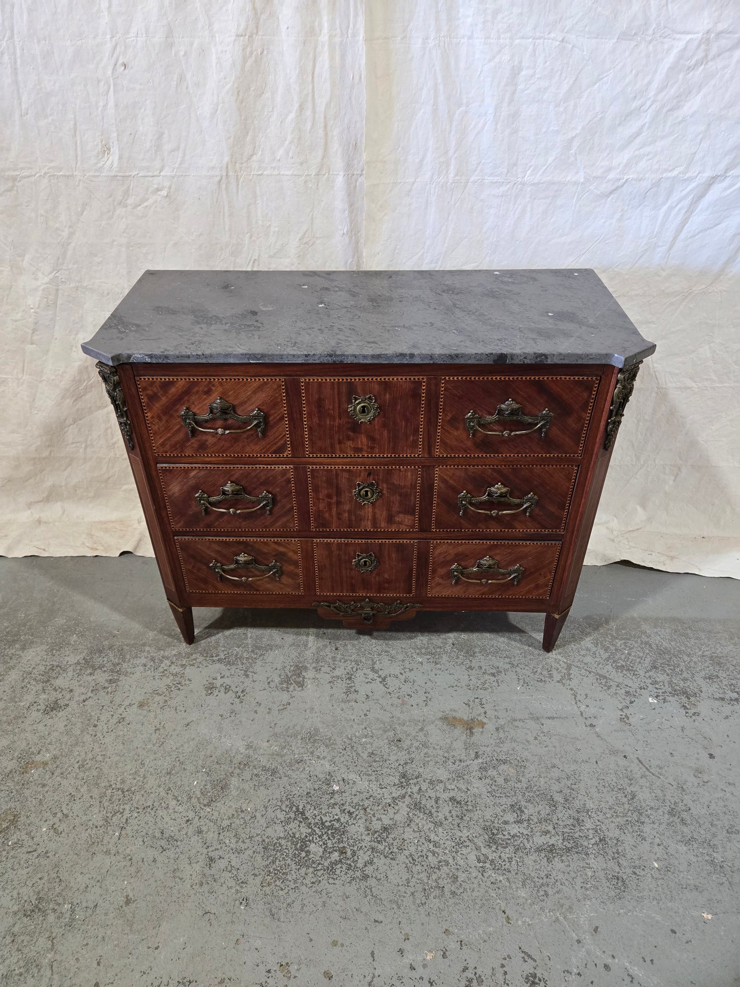 Early century LXVI commode with marble