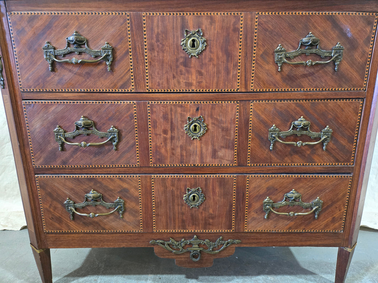 Early century LXVI commode with marble