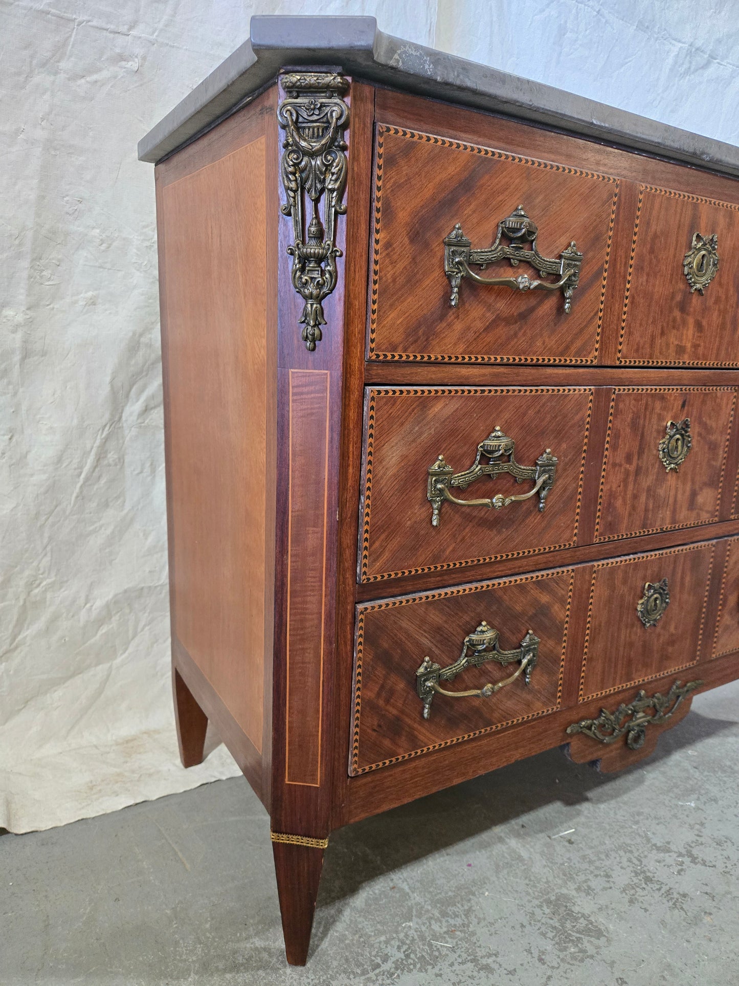 Early century LXVI commode with marble