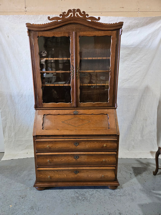 Late 1800s Oak Bureau Bookcase