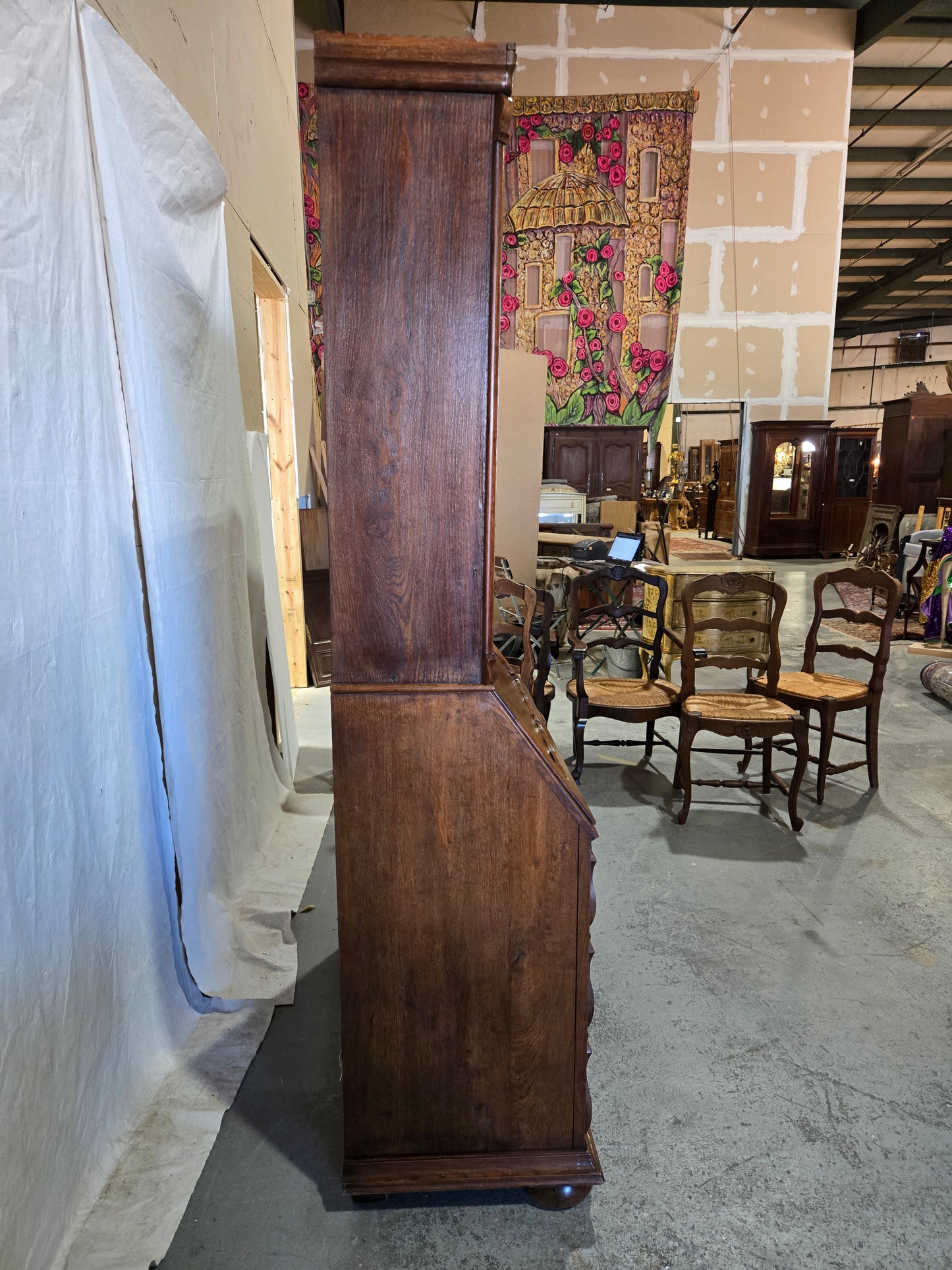 Late 1800s Oak Bureau Bookcase