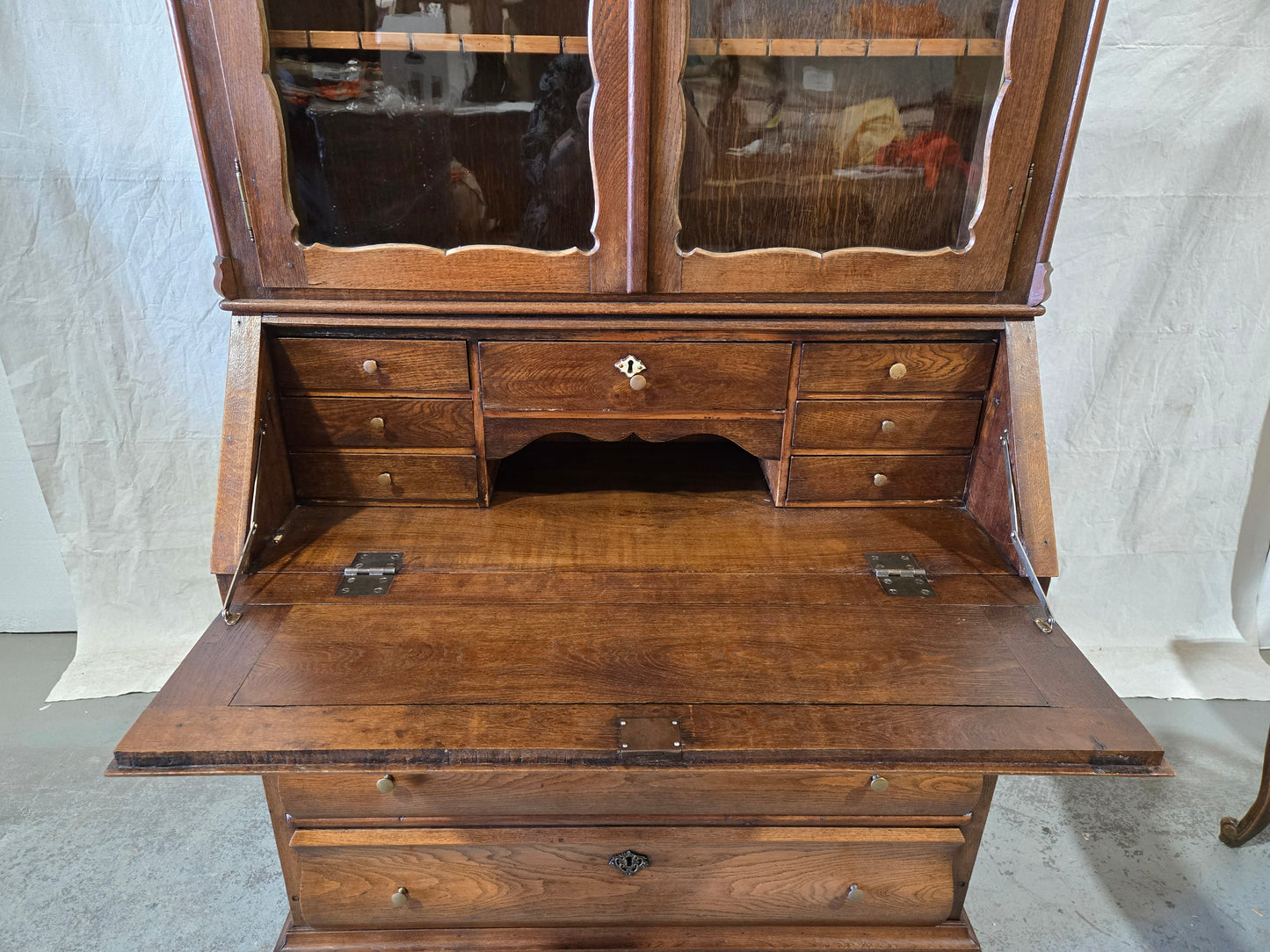 Late 1800s Oak Bureau Bookcase