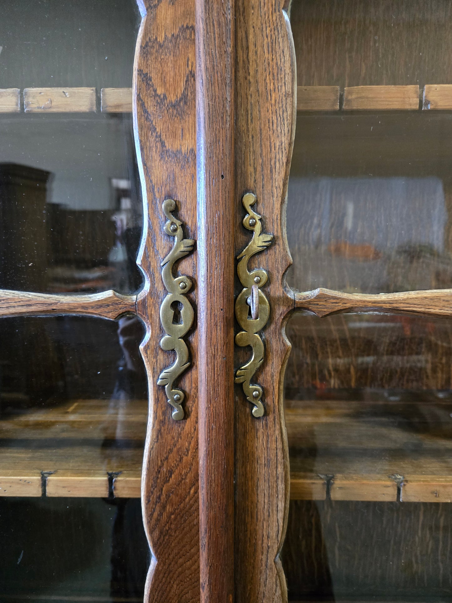 Late 1800s Oak Bureau Bookcase