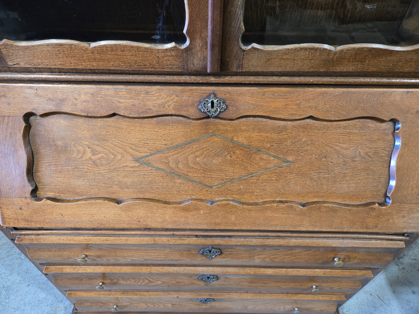 Late 1800s Oak Bureau Bookcase