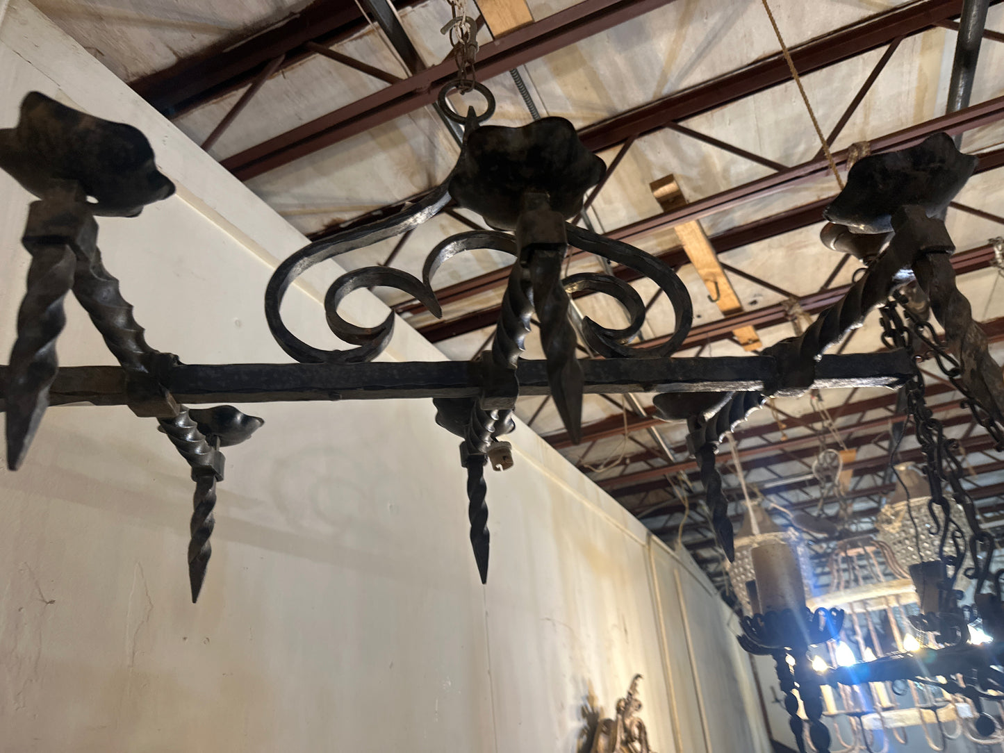 Antique wrought Iron 6 light