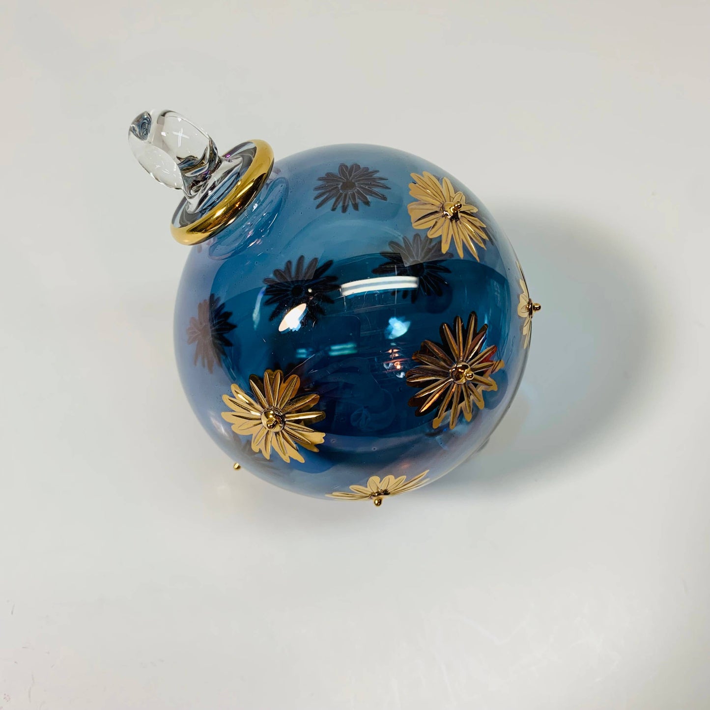 Blown Glass Ornament - Starry Blue Sky
