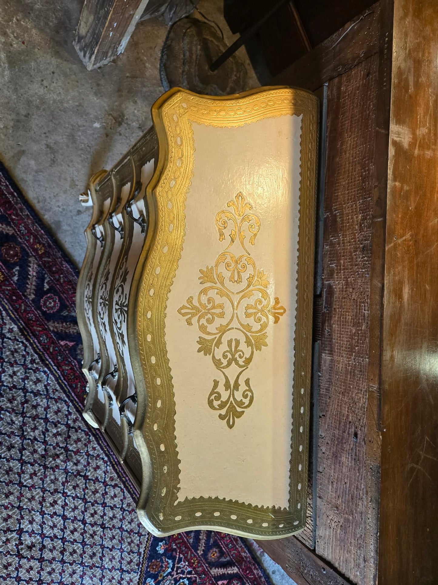 1940s Venetian Hand-Painted Chest of Drawers with Gilt Detailing