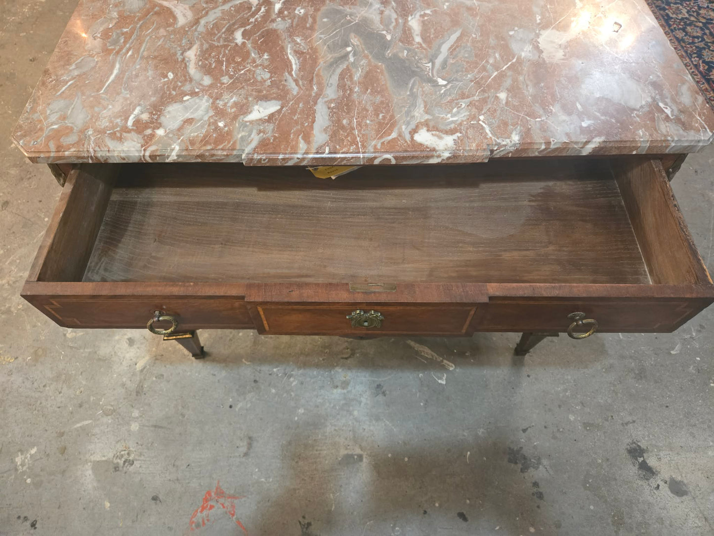 French Louis XVI–Style Marble-Top Commode/ Buffet with Ormolu, c.1920