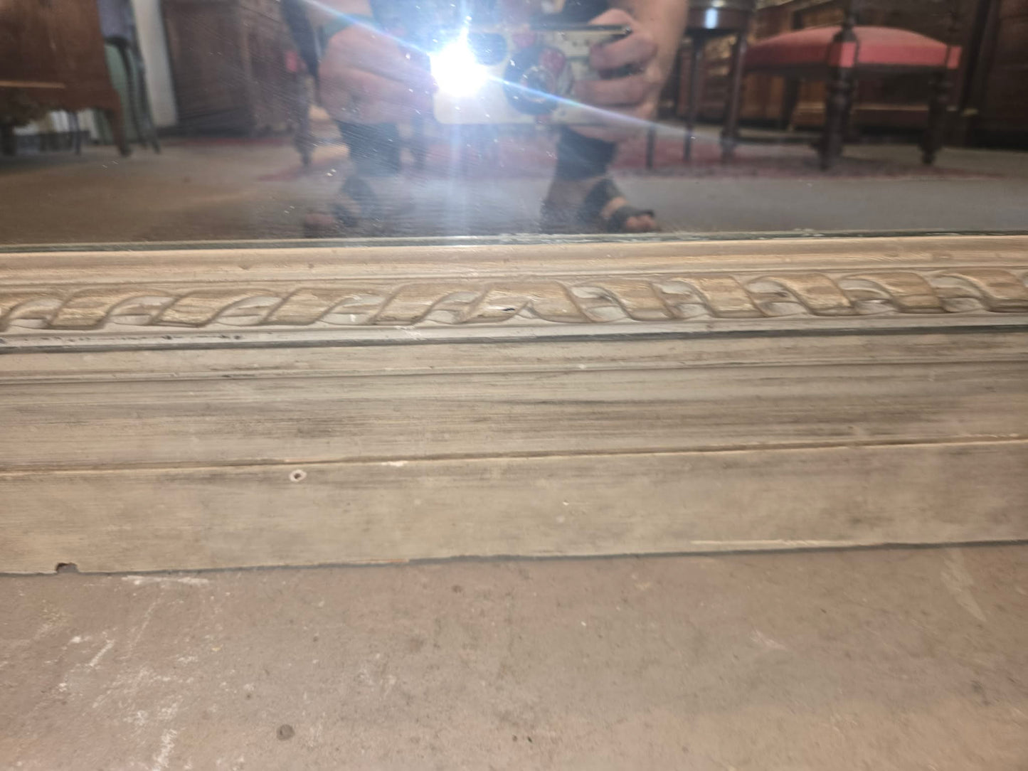19th Century French Architectural Door Mirror from Provence