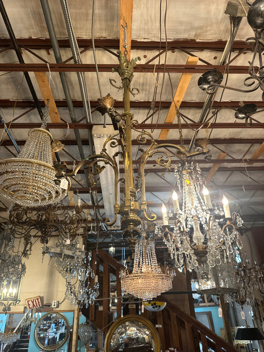 Late 18th century Rococco Italian brass chandelier