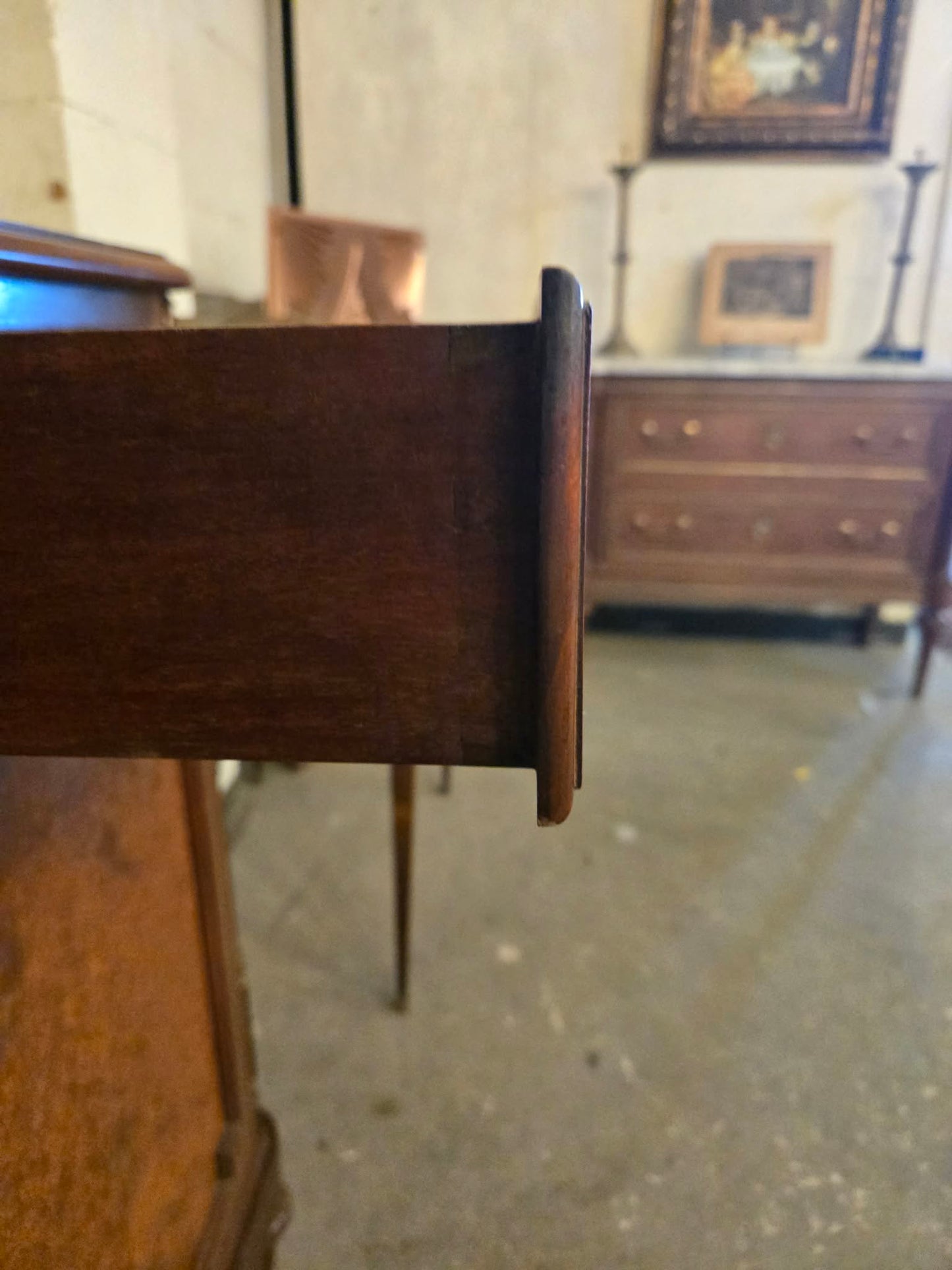 Antique 1850s French Walnut Buffet Deux-Corps with Glazed Upper Cabinet