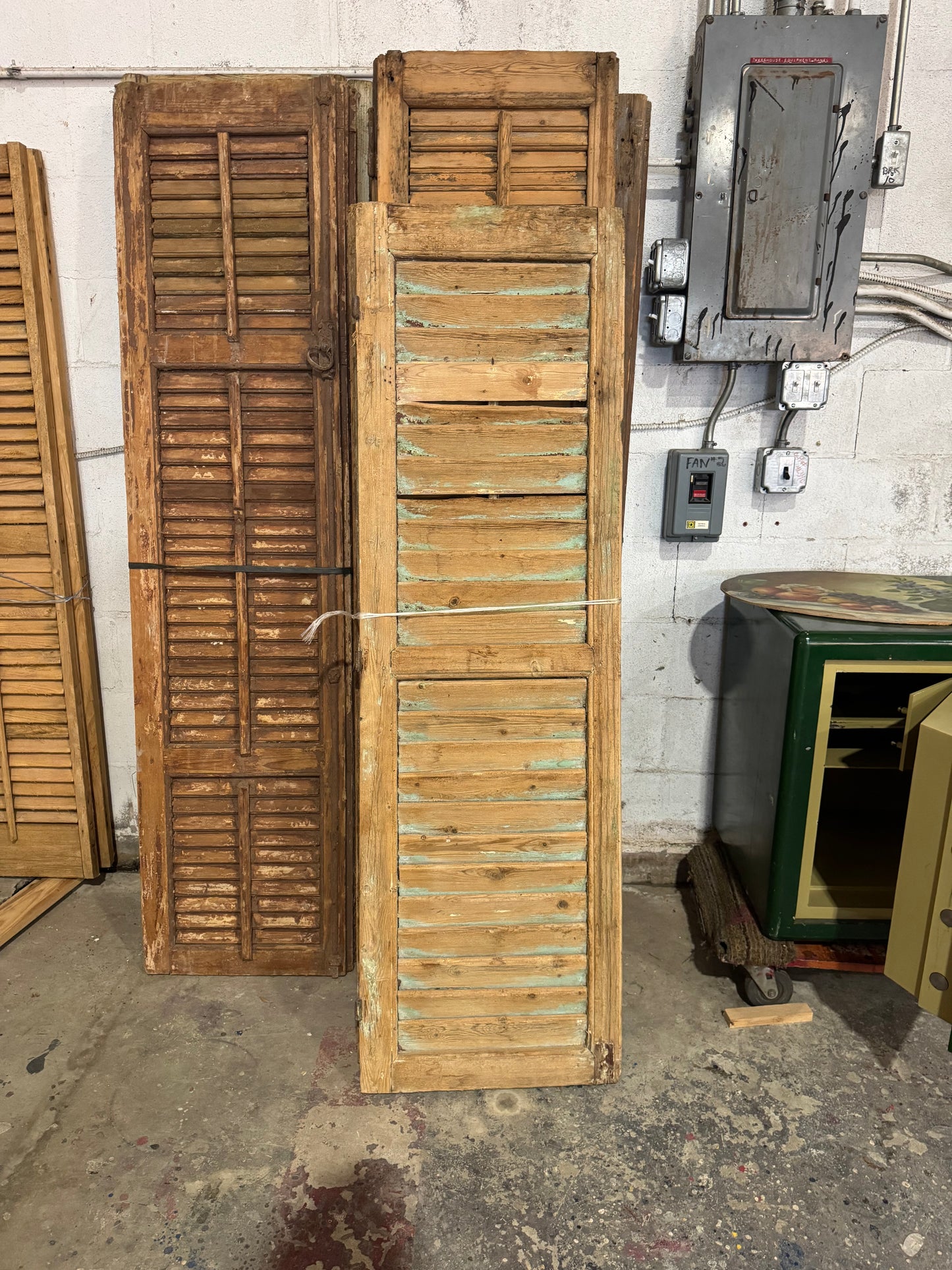 Antique Louvered Wood Shutters