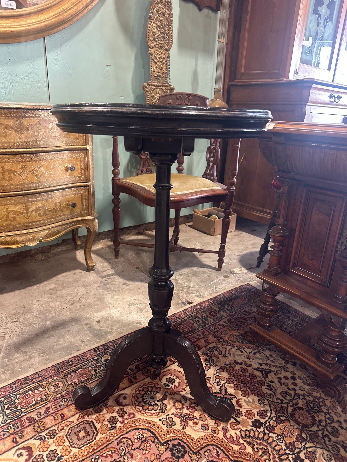 Victorian Fireplace pole/table