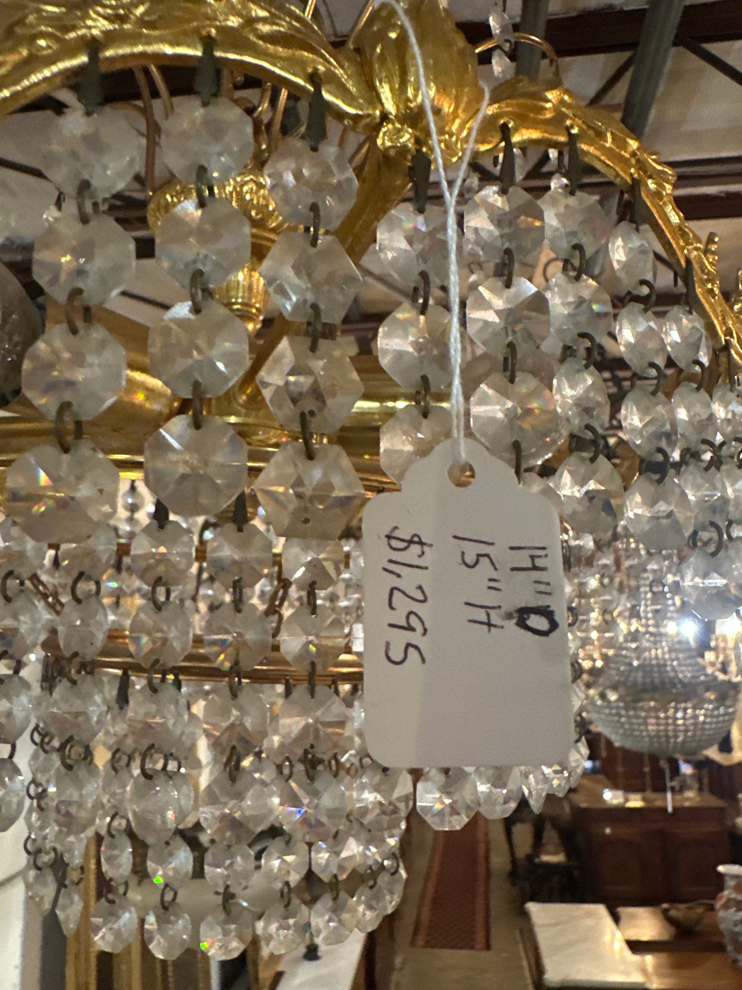 Italian Flushed Basket Chandelier