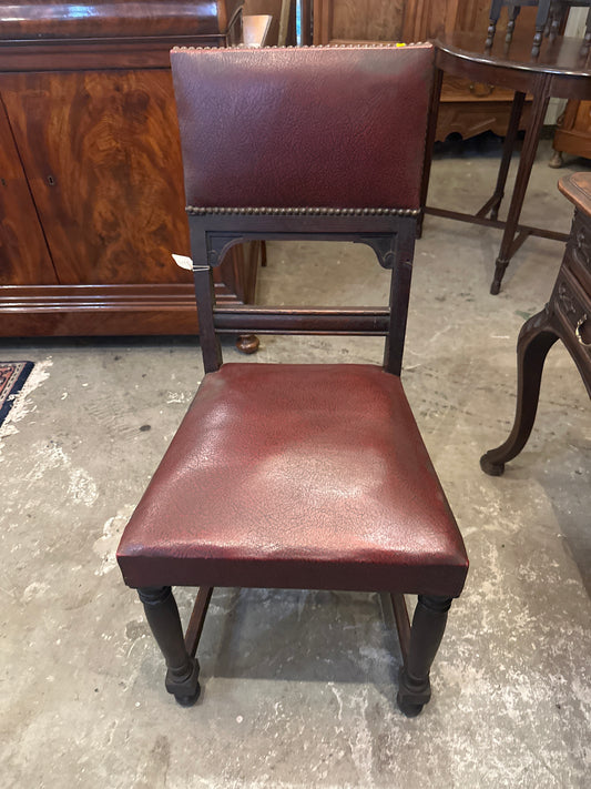 Antique chair red leather