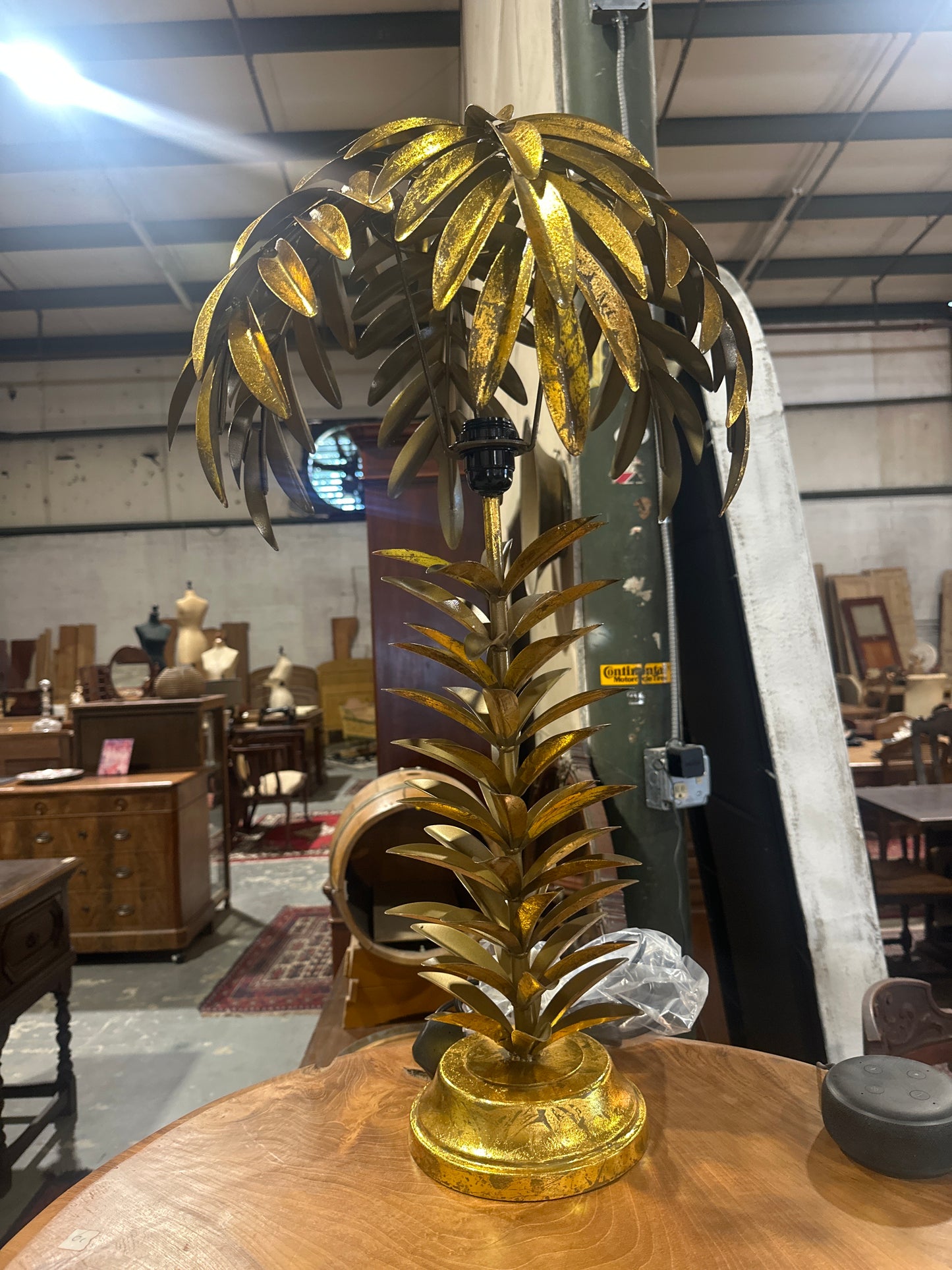 Gold Palm Lamp
