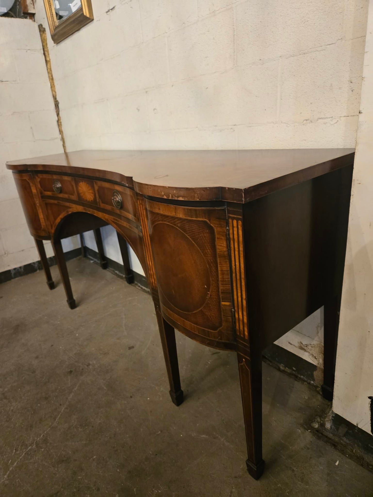 1920s French Neoclassical Mahogany Inlaid Sideboard / Console