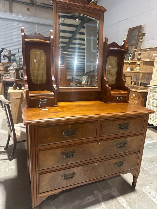 19th Century Victorian oak vanity