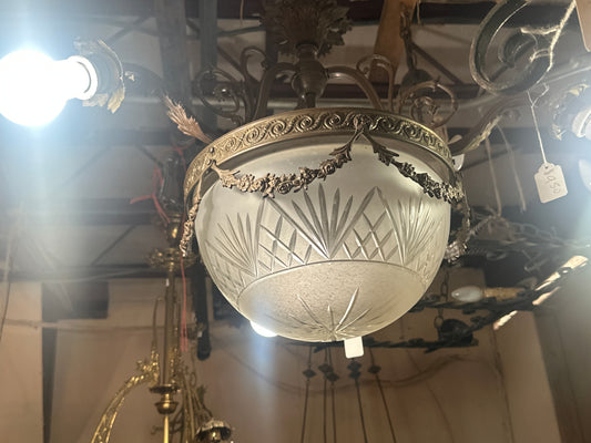 Antique Neoclassical Bowl Pendant