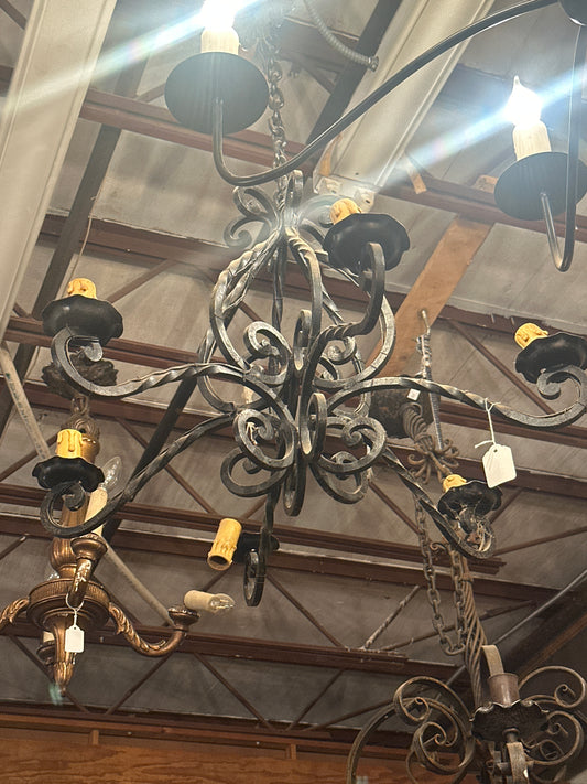 Louis XV wrought iron chandelier