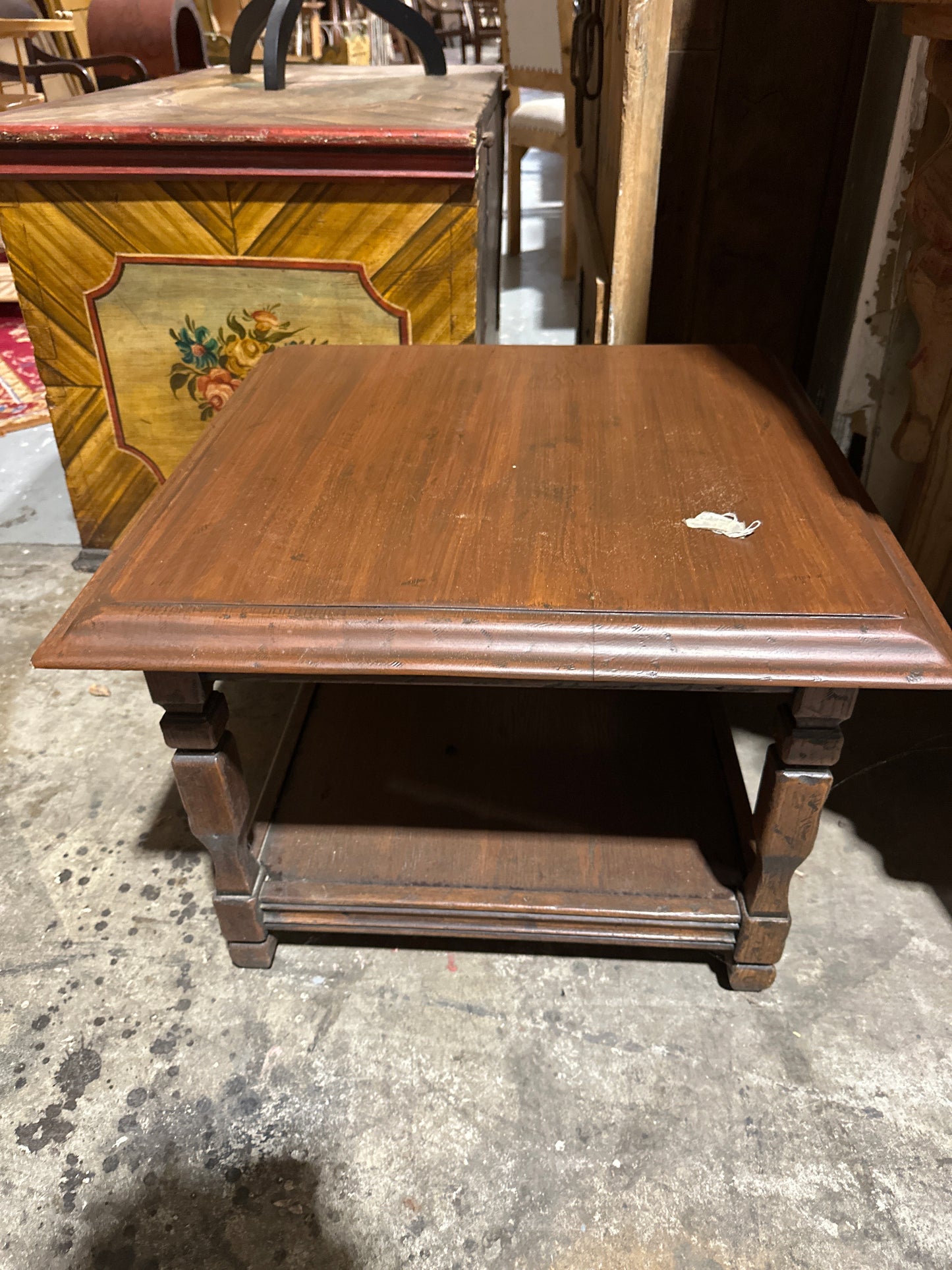 Vintage Walnut End Table w/pull out tray