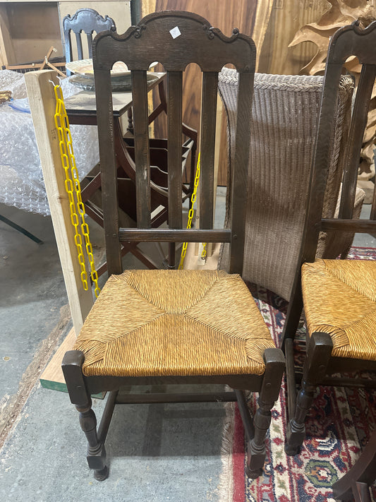 Set of 6 Dutch Rush Chairs