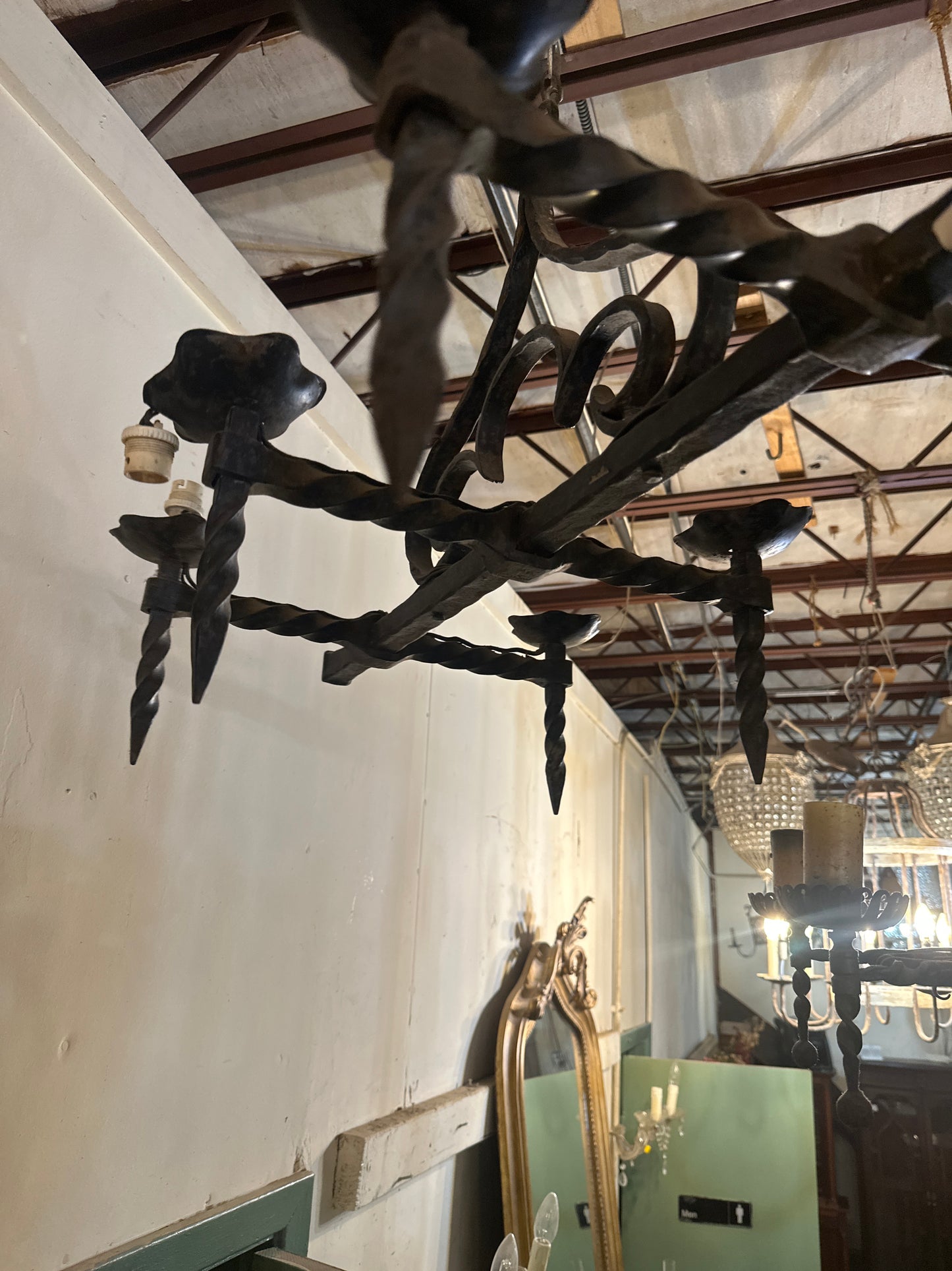 Antique wrought Iron 6 light