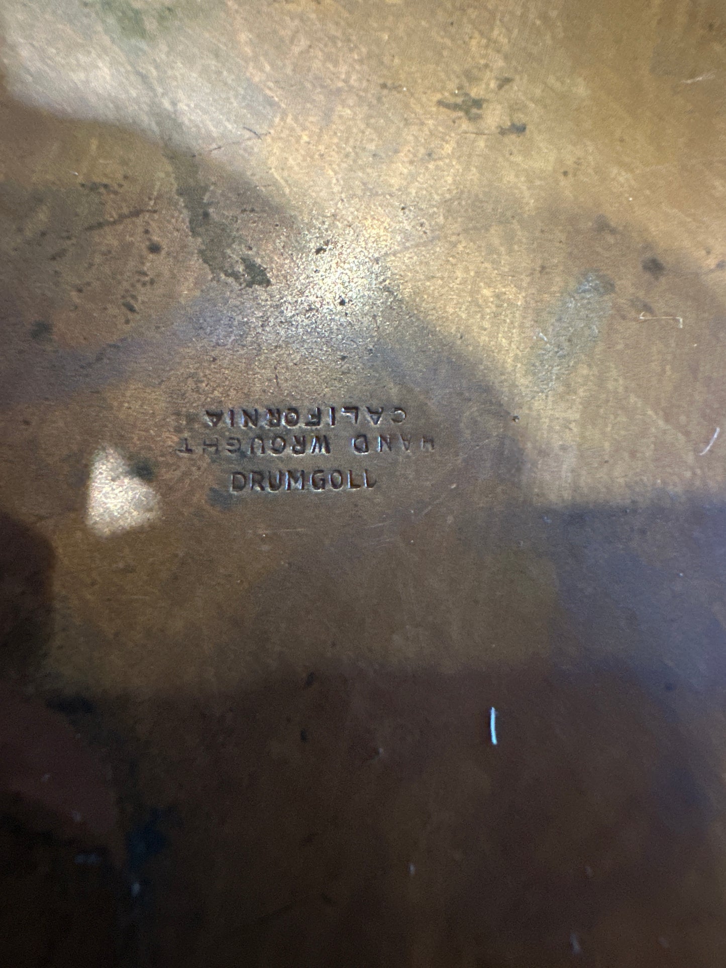 DrumGoll Hand Wrought Copper Serving Tray 16 inch
