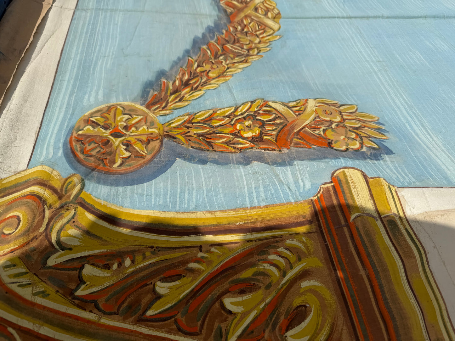 Monumental Krewe of Mystic Hand-Painted Mardi Gras Backdrop c. 1948–1960, 20' Scenic Theater Drop