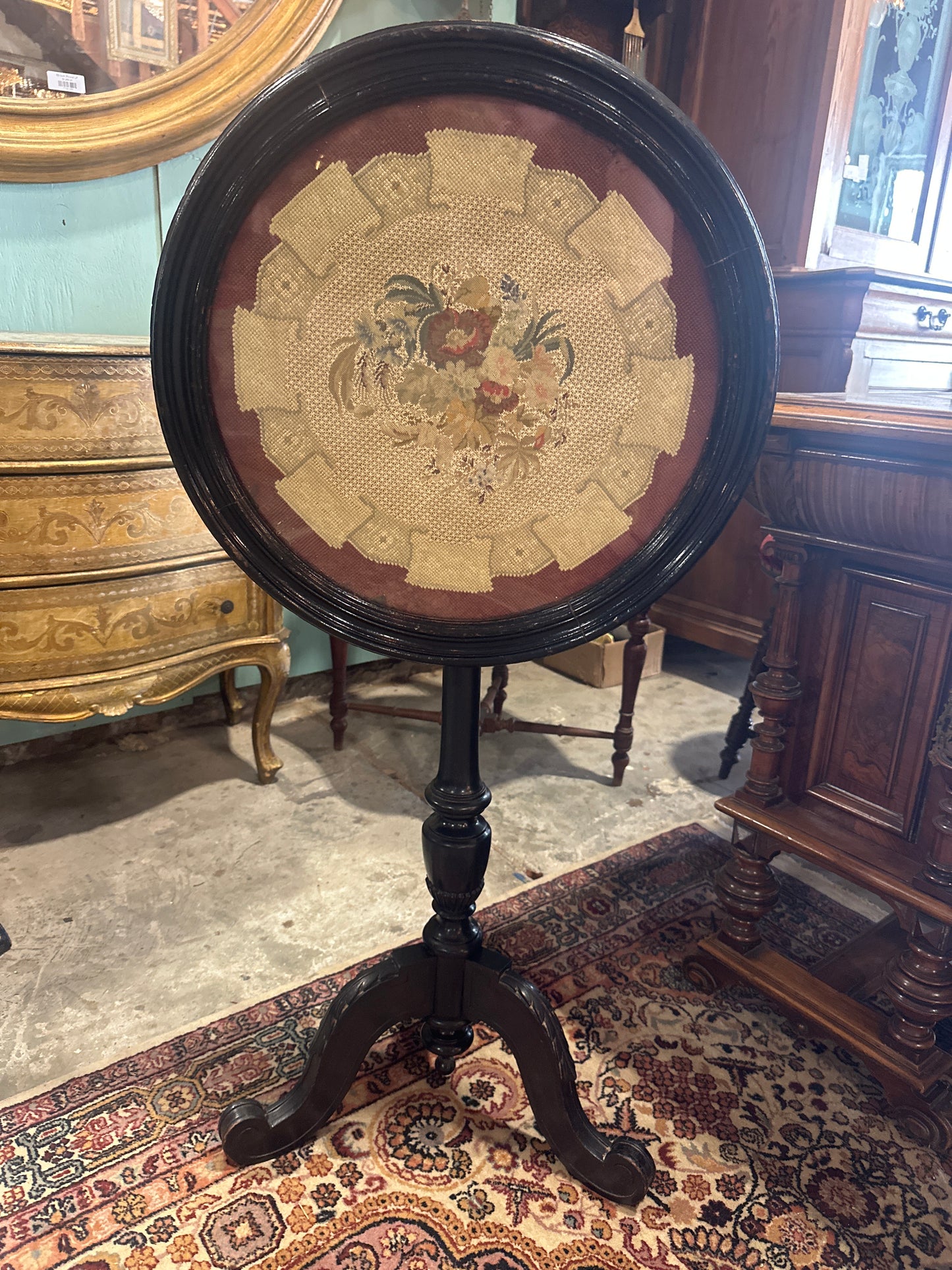 Victorian Fireplace pole/table