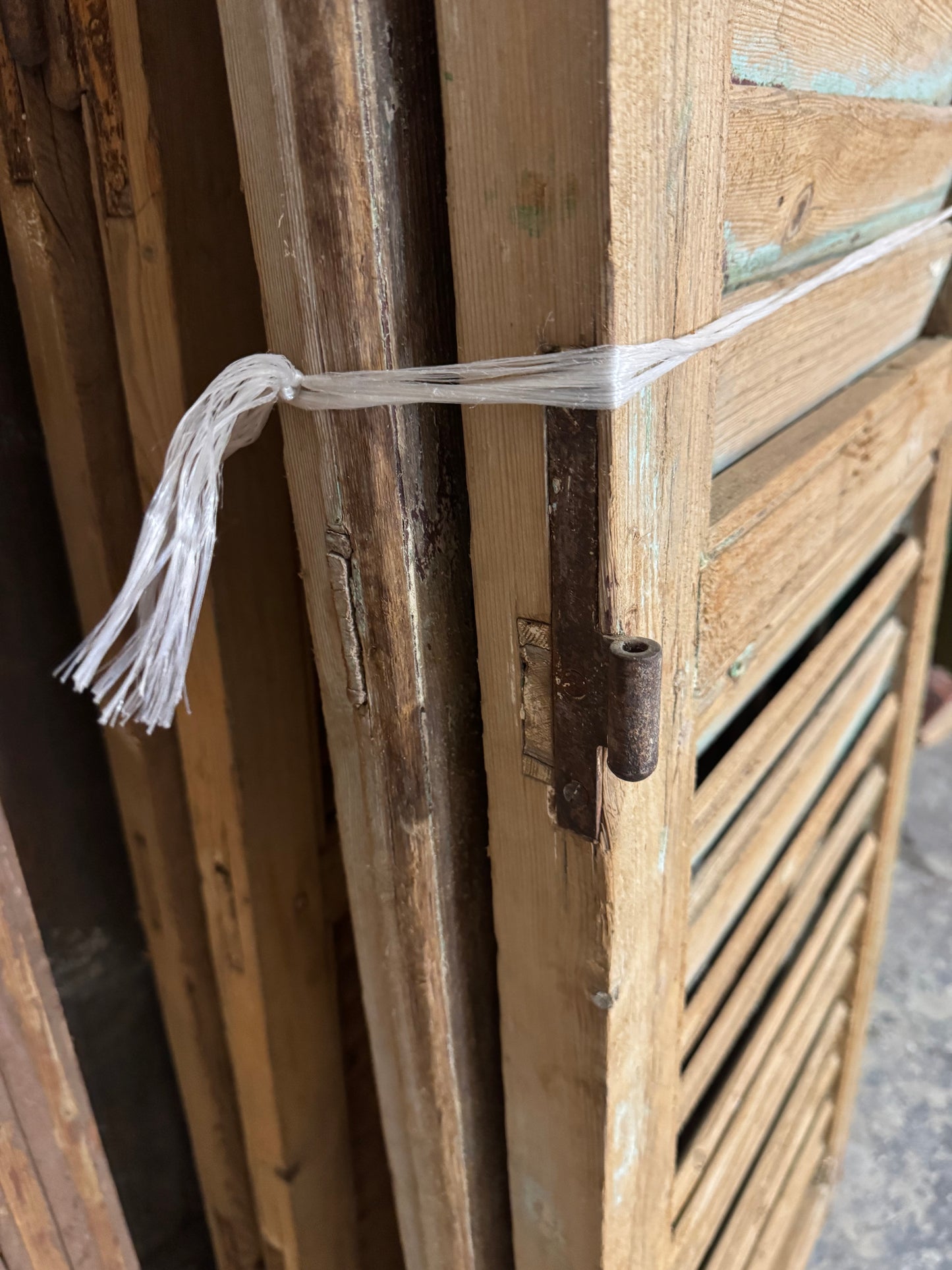 Antique Louvered Wood Shutters