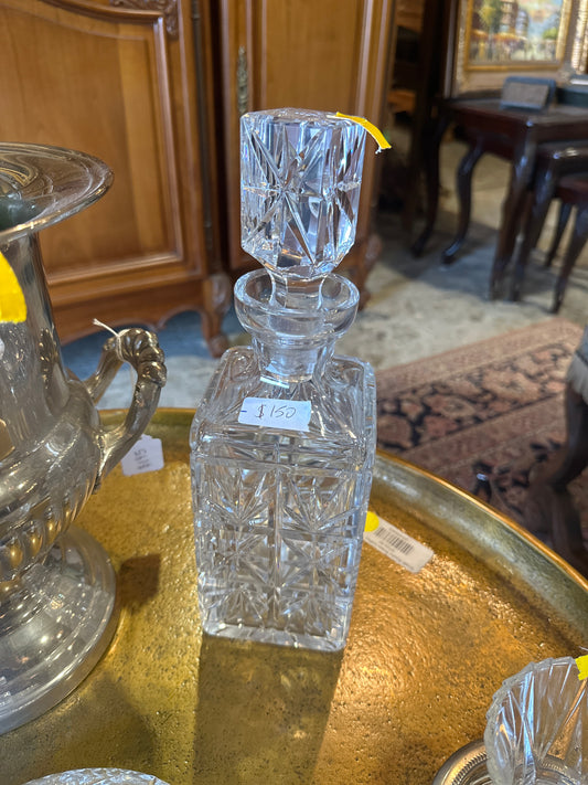 Antique crystal bourbon decanter