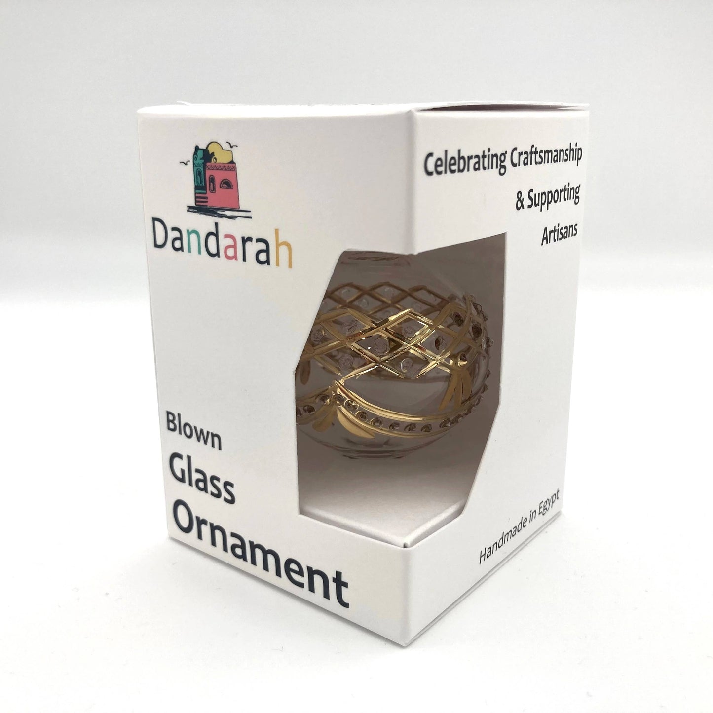 Blown Glass Ornament - Gold Snow Flake