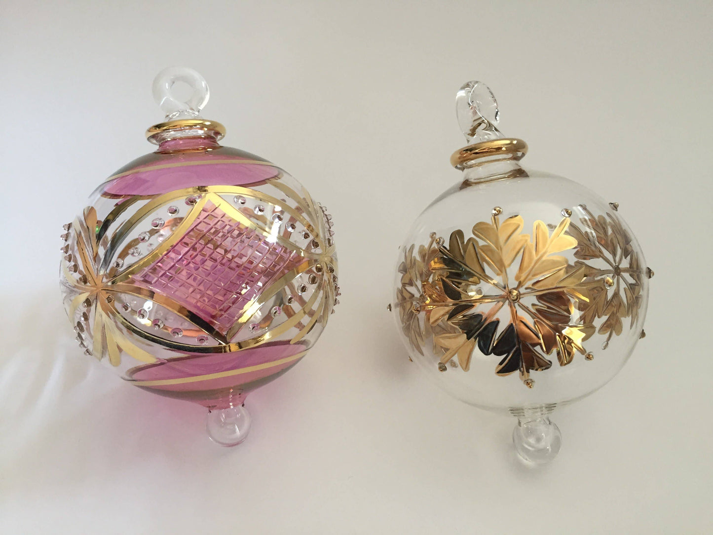 Blown Glass Ornament - Gold Snow Flake